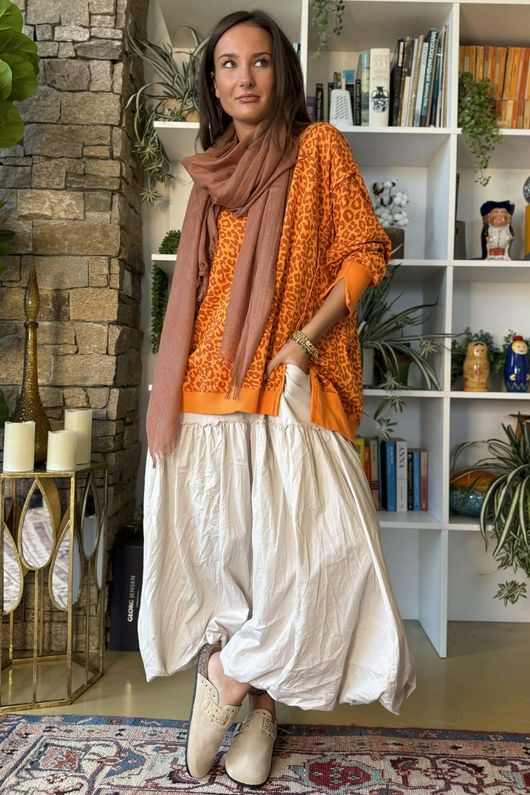 Lagen Leopard Chill Sweatshirt Sunset & Rust